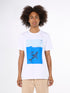 KnowledgeCotton Apparel - Regular whale front print t-shirt - GOTS/Vegan - Bright White